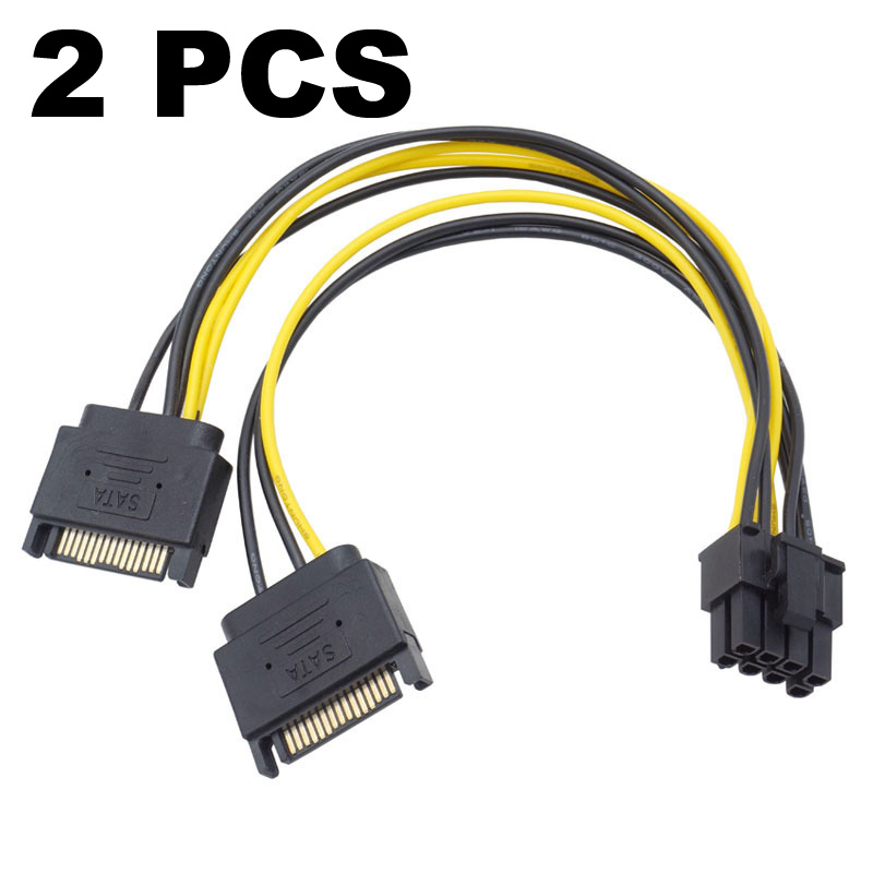 2pcs Dual SATA 15pin to 8 pin( - Pcie Extension Cable 评论和价格