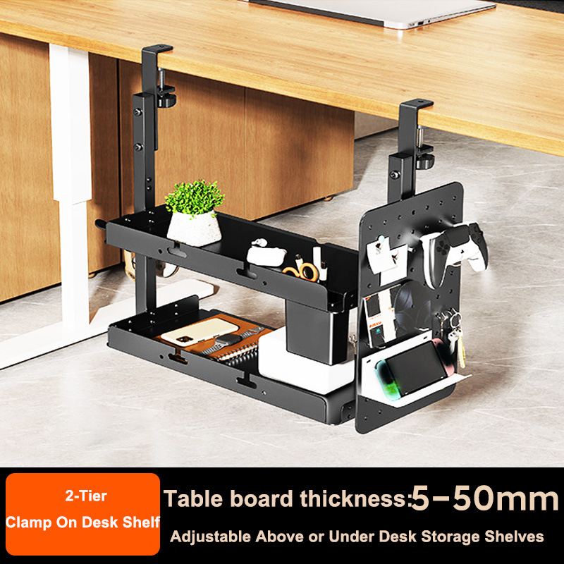 Clamp-on 14 inch Above Below D - Gaming Accessories Rack 评论和价格