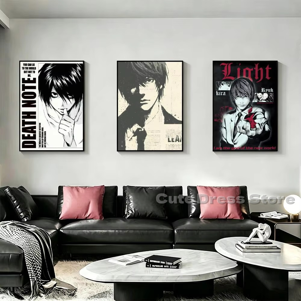Death Note Canvas Print Unfram - Gaming Accessories Bedroom 评论和价格