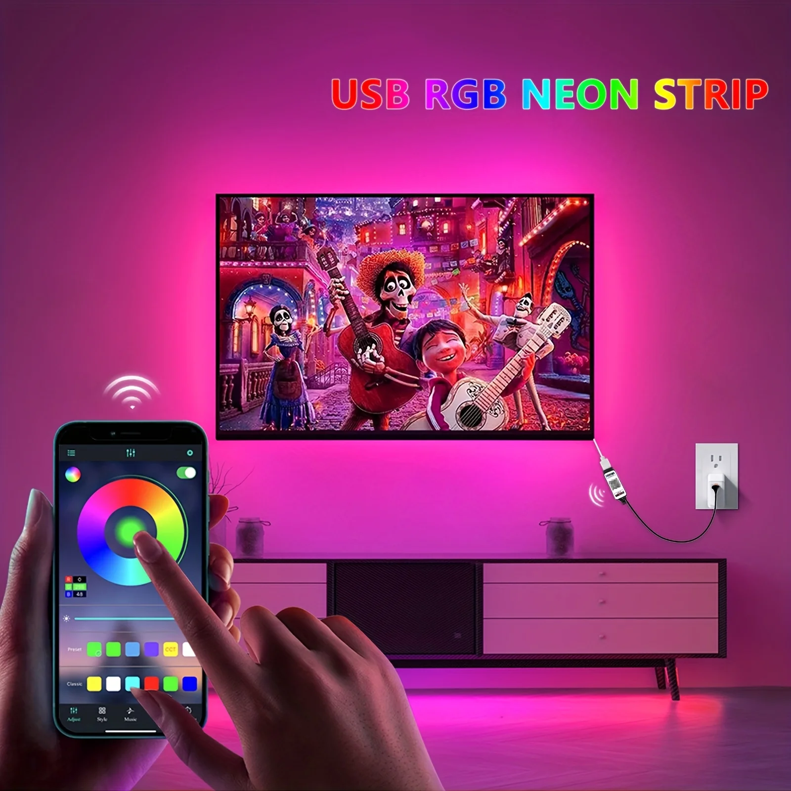 Bluetooth RGB Neon LED Strip L - Gaming Accessories Bedroom 评论和价格