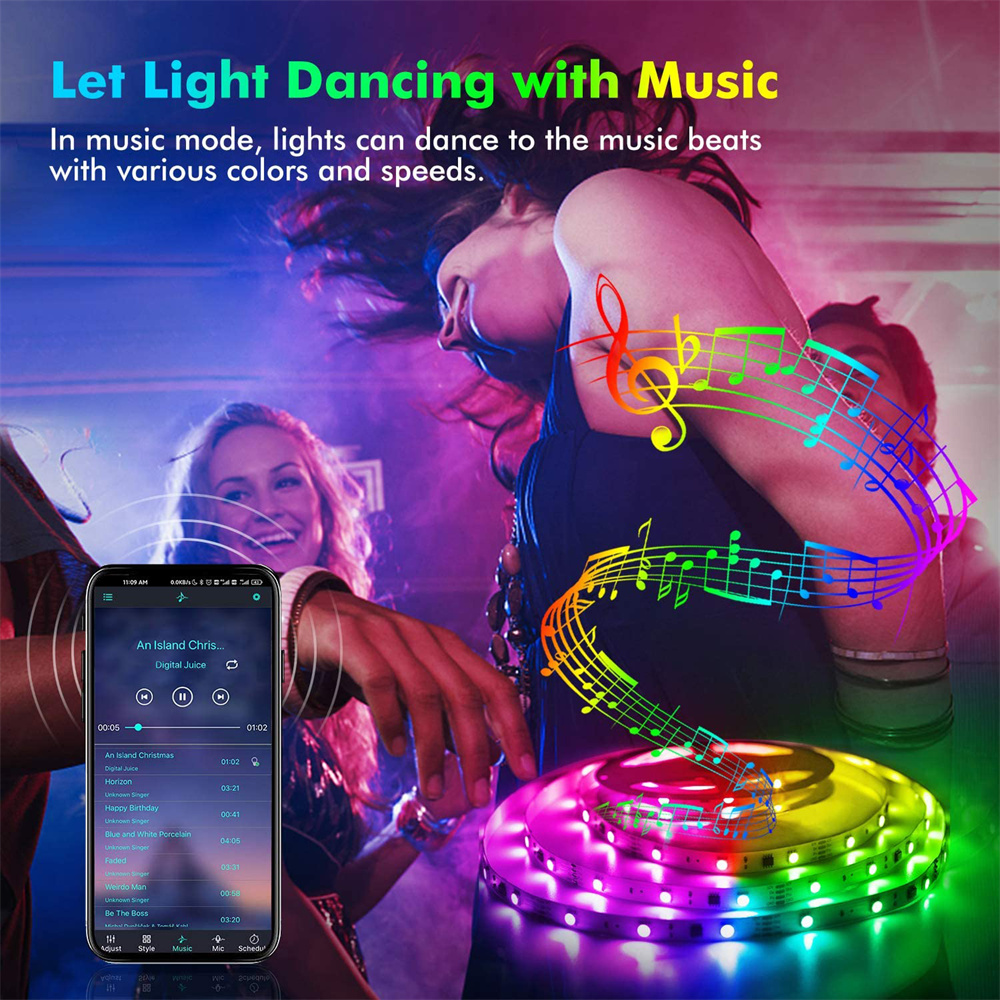 RGB 5050 LED Strip Lights App  - Gaming Accessories Bedroom 评论和价格