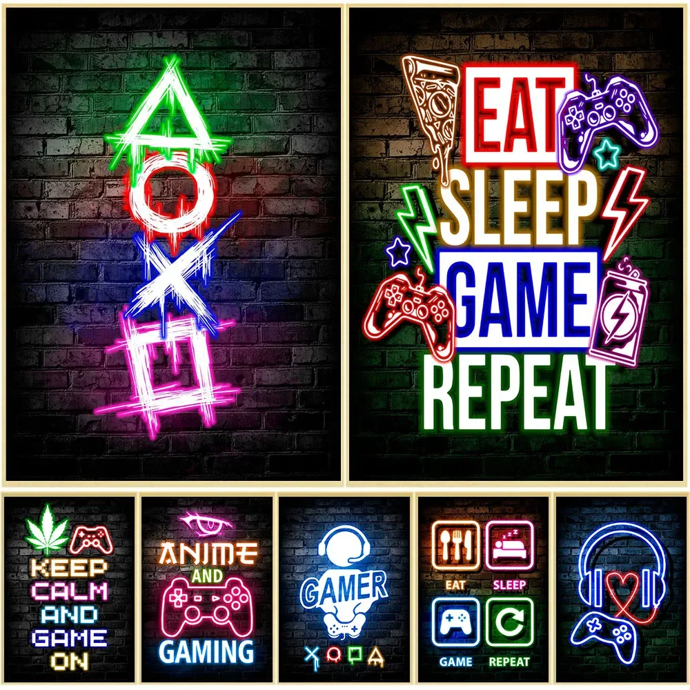 Gaming Neon Eat Sleep Game Rep - Gaming Accessories Bedroom 评论和价格